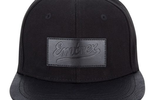 Snapback Cap - Black PU Leather
