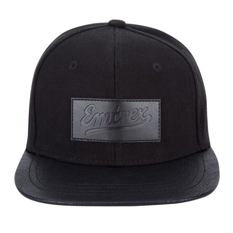 Emtrex Snapback Black PU Leather & Canvas 1